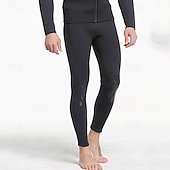  Pantaloni da sub in neoprene da 1,5 mm da uomo, pantaloni da muta, pantaloni da bagno elasticizzati, maniche lunghe, per surf, snorkeling, immersioni, tinta unita, invernali