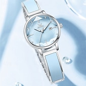 ieftine Ceasuri Quartz-Ceas de afaceri pentru femei decorat cu lumină strălucitoare care emană o luxos ușor suprafață de oglindă în formă de diamant cadou de Ziua Îndrăgostiților pentru femei ceas cu quartz casual