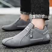 economico Scarpe Casual Slip-On-scarpe slip-on beige da uomo con tomaia morbida: comode scarpe da tutti i giorni per un abbigliamento casual e un comfort che dura tutto il giorno
