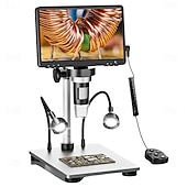 abordables Microscopes et endoscopes-Microscope numérique professionnel USB HD à grossissement 1200x, avec éclairage LED 8 LED, idéal pour la réparation.