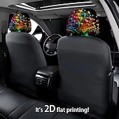 cheap Slipcovers-2pcs Cute Flower Love Heart Print Headrest Covers, Valentine's Day Heart-Eyed Girl Car Headrest Protector, Interior Decor, No Filling, Easy to Install and Wash, Suitable for Long-Distance Travel Naps