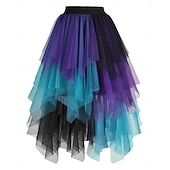 Χαμηλού Κόστους Κάτω-Φανταστική φορεσιά Φούστα από τούλι Ρετρό / Βίντατζ Δεκαετία '80 Πολυεπίπεδο High Low Φουσκωμένος Ενηλίκων Γυναικεία Απόκριες Πάρτι Επίδοση Χορός Μπαλέτο Ντύνομαι