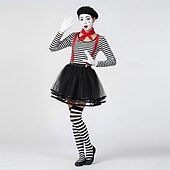billige Bunner-Fancy kostyme Tyllskjørt Tutu-skjørt Mime-kunstner Mimeklovn sirkus 1950-tallet 1980erne Multi Layer Oppblåst Voksne Dame Halloween Karneval Fest Ytelse Dansballett Kle deg opp
