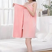 お買い得  浴室用ガジェット-プラスサイズの女性用ウェアラブルシャワースカート、厚手のコーラルフリースバスラップローブ、大人の女性用吸水性ウェアラブルタオルスカート、家庭用入浴シャワースパ用