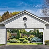 baratos Banners de Garagem e Porta-Tampa da porta da garagem Grande pendurado Árvore Rústico 3D De Festa Exterior Fundos de fotografia Porta de Entrada Decoração de casa