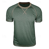 ieftine tricouri de bază-Bărbați Tricou Manșon scurt Stil Nautic Vară Primăvară Culoare solidă Elegant Neutru Zilnic Crewneck Casual Casă În aer liber Roșu Top tricou pentru bărbați