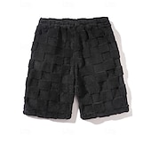 cheap Casual Shorts-Men's Shorts Casual Shorts Pocket Elastic Waist Fleece Plain Warm Breathable Knee Length Outdoor Vacation Daily Wear Vacation Fashion Black Gray Micro-elastic