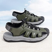 economico sandali da esterno-sandali sportivi beige da uomo: design comodo con rete traspirante, vestibilità regolabile per la spiaggia, le passeggiate e l'estate