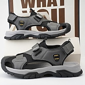 cheap Outdoor Sandals-Men's Navy Blue Sporty Sandals – Lightweight and Durable with Velcro and Adjustable Fit, Perfect for Outdoor Adventures