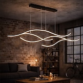 זול עיצוב קו-100/120 ס"מ led תליון אור גל עיצוב קו עיצוב זהב שחור מתכת סגנון אומנותי משרד בסגנון מודרני, חנויות גימורים צבועים מסוגננים אומנותי led 110-120v 220-240v