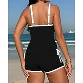 abordables Surfing Tankinis &amp; Bikinis-Mujer Traje de baño Tankini 2 Piezas Color sólido Utra ligero (UL) Protección UV Elástico Sin Mangas Bañadores Surf Submarinismo Verano