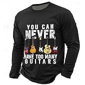  Per uomo Musica Chitarra Gergo divertente Maglietta Manica Lunga maglietta Stampa 3D Girocollo Camicia Moda Quotidiano Essenziale Casuale Quotidiano Streetwear Blu Nero Rosso Estate Primavera