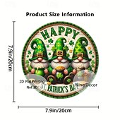 cheap Party Supplies &amp; Decor-St Patrick's Day Leprechaun Wooden Welcome Sign (7.87 Inches X 7.87 Inches) - Festive Shamrock And Golden Pot Design Versatile Indoor/Outdoor Decoration