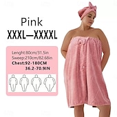 baratos Utensílios de Casa de Banho-Conjunto de saia de banho plus size ajustável e touca de secagem rápida, roupa de banho confortável e prática, perfeita para depois do banho, à beira da piscina e no chuveiro, secagem rápida e ajuste regulável.