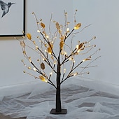 abordables 123496-Arbre lumineux LED doré en forme d'arbre à fruits, 53 cm, fonctionne avec des piles AAA. Idéal pour une chambre, une tête de lit, un salon, une salle à manger ou une ambiance festive. Décoration