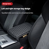 abordables Colgantes y ornamentos para coche-Cojín para caja de reposabrazos de automóvil, bolsa de almacenamiento de doble bolsillo multifuncional, funda de almohadilla de elevación de esponja para caja de reposabrazos central de automóvil.