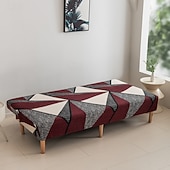 abordables Couverture du canapé Futon-Housse de canapé-lit extensible en tissu imprimé, disponible en 3 tailles différentes, housse de canapé sans accoudoirs, housse de banc élastique, protection décorative pour le Nouvel An, décoration