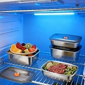 billiga Köksförvaring-6-delade 50.72oz rostfria matförvaringsbehållare, lunchlådor för kylskåp och frys, hållbart köksförvaringsset