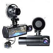 זול DVR לרכב-מקליט נהיגה בגודל 3.16 אינץ' ברזולוציית 1080p באיכות HD עם שלוש עדשות, זיהוי תנועה והקלטת לולאה לאחור