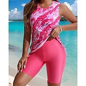 Χαμηλού Κόστους Surfing Tankinis και Bikinis-Γυναικεία Μαγιό Τανκίνι Δύο Κομμάτι Μαγιό Γραφική Φαρδύ μανίκι Προστασία UV Υψηλή Ελαστικότητα Αμάνικο Μαγιό Σέρφινγκ Καταδύσεις Ψαροντούφεκο Καλοκαίρι