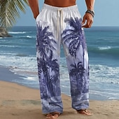 economico Pantaloni casual stampati da uomo-Per uomo Albero di Cocco Palma Piante Tropicali Pantaloni Pantaloni Larghi Pantaloni casual Misura del girovita medio Hawaiano All'aperto Vacanza Abbigliamento mare Coulisse elastica in vita