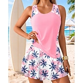 رخيصةأون تنجيد السباحة وبيكيني-نسائي ثوب السباحة تانكيني قطعتين استوائي سريع جاف مطاط بدون كم ملابس السباحة تزلج على الماء شاطئ سباحة الصيف