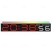 お買い得  スマートデコレーションライト-デジタル目覚まし時計、寝室用デジタル時計、10色に変化するナイトライト、DST、明るさ調節可能、ベッドサイド用ダイナミック音楽同期、ゲーミングPC &amp;テレビのバックライトストリップの装飾