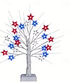  LED愛国心あふれるツリーライト。屋内外での使用に適しており、独立記念日、感謝祭、結婚式のお祝い、寝室や庭の装飾、部屋のアクセントに最適です。