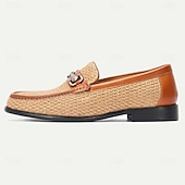 ieftine Mocasini din piele premium-Mocasini eleganți din piele pentru bărbați - design țesut cu detalii din piele, ideali pentru ocazii casual și semi-formale