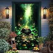 baratos Banners de Garagem e Porta-Dia de São Patrício Pôsteres Tampa da porta Banners externos Trevo Estilo bonito 3D Fantasia. De Festa Dorm Sala de Adolescentes Dormitório da faculdade Quarto de fraternidade da caverna masculina