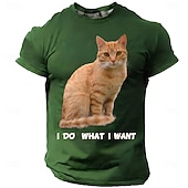  Per uomo Gatto Gergo divertente Maglietta Manica Corta maglietta Stampa 3D Girocollo Camicia Moda Quotidiano Quotidiano Streetwear Blu Nero Verde Estate Primavera Abbigliamento S M L XL XXL XXXL