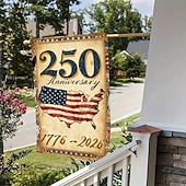 cheap America 250-US 250th Anniversary Garden Flag Vintage Style America 250 Flag Design Commemorative 1776-2026 Yard Decoration for Patriotic Celebration Semiquincentennial 4th of July Independence Day