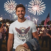  Patriotisch T-Shirt Grafisches T-Stück USA Retro Vintage Patriotisch T-Shirt Ärmel 1776–2026 für Unisex Erwachsene 3D-Druck  für Unabhängigkeitstag / 4. Juli 4. Juli