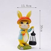 olcso Pathway Lights &amp; Lanterns-húsvéti kültéri napelemes vízálló gyantás nyuszi lámpás, kerti udvari ösvény gyep dekoráció, farm tájvilágítás, aranyos nyúl figura, kültéri dekoratív kiegészítő lámpa kertbe, ünnepi dekoráció