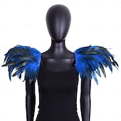 abordables Accesorios-Carnaval 2026 Accesorios de Samba del Carnaval de Río Hombreras de Plumas Negras para Mujeres Alas de Hombro de Disfraz Victoriano Gótico Disfraz para Festival de Brasil
