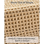 olcso Fürdőszobai szőnyeg-egyszínű, gofris szövésű fürdőszobaszőnyeg, nedvszívó, csúszásmentes fürdőszobai WC-ajtószőnyeg zuhanyzóhoz és mosdóba