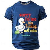  Scusa il ritardo, i suoi tempi non sono miei Ecclesiaste 3 1 divertente anatra cristiana nera uomo maglietta a maniche corte abbigliamento abbigliamento s m l xl xxl xxxl