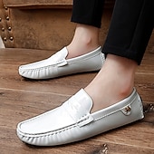 economico Mocassini casual-Per uomo Casual Quotidiano Pelle PU Confortevole Mocassino Rosso marrone Nero Bianco