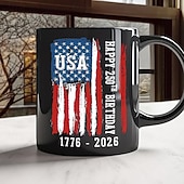 abordables Tazas-Taza del 250.º aniversario de Estados Unidos, regalo patriótico, taza de café de cerámica del semiquincentenario, 1776-2026, Estados Unidos 250, Día de la Independencia, regalo del 4 de julio para