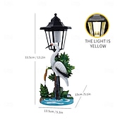 baratos Luzes de paisagem-1 flamingo solar à prova d'água para uso externo &amp;Luminária de resina em forma de guindaste, decoração para jardim, quintal, gramado e caminho, estátua de animal solar para iluminação paisagística,