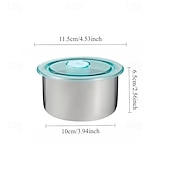 זול פתרונות אחסון למטבח-4/6 קערות נירוסטה עם מכסים, אטומות לדליפות &amp;ניתן לערום - אידיאלי לשימוש ביתי, חובבי פירות, מיכלי הכנת ארוחות, ארגון מקררים, מתקן מצרכים, פיקניקים &amp;אחסון