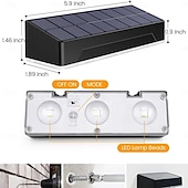 baratos Candeeiros Luzes de Exterior-1 luminária de parede solar externa à prova d'água, com mudança de cor RGBWW, ideal para iluminar jardins, quintais, caminhos, escadas, cercas e varandas. Luz decorativa de LED para paisagismo