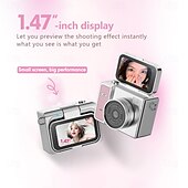 رخيصةأون الكاميرا والتصوير-كاميرا S162 الرقمية الصغيرة الجديدة ذات الطراز القديم بتقنية CCD وشاشة قابلة للطي، مثالية لطلاب الجامعات، كاميرا صغيرة مزودة بتسجيل عالي الدقة.