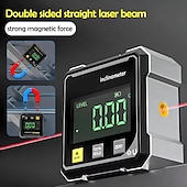 baratos Telêmetros e telescópios-Localizador de ângulos a laser digital, ferramenta de medição de alta precisão com visor LED grande, base magnética e recarregável via USB.