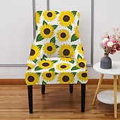 billige Ørelappstol-trekk-Trekk til stol med vingerygg, stripete planter, geometrisk trykt, polyester stretchtrekk, ett stykke ryggstøtte, armlener, stoltrekk til spisestuestol, servantstol, fritidsstol, krakk