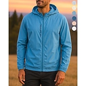 billiga Vattentäta jackor-Herr Vindtät jacka Softshelljacka Vandringsjacka Utomhus Solskydd Lättvikt Andningsfunktion Vandringskläder Vandringskläder Sommar Vår Jacka Camping / vandring / grottforskning Löpning Ensfärgat