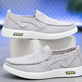 preiswerte Slipper Schuhe-Lässige rote Herren-Slipper – bequemes Canvas, leicht anzuziehen, ideal für Freizeitaktivitäten, Wochenendausflüge und den Alltag.