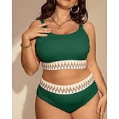 levne Surfovací tankiny a bikiny-Dámské Standard Surfařské tankiny a bikiny Koupací top 2 ks Geometrický Otevřít Zpět Ochrana proti UV záření Elastický Bez rukávů Plavky Surfování Potápění Plavání Léto