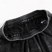 abordables pantalons décontractés-SoftFade™ Pantalons pour Hommes 100 % Coton Pantalons Amples Pantalons Décontractés Pantalons Lavés À L'Acide À Cordon Élastique Taille Droite Longueur Complète Quotidien Mode De Vacances Streetwear