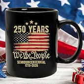 Недорогие Кружки и чашки-Патриотическая кружка к 250-летию Соединенных Штатов, керамическая кофейная кружка к полувековому юбилею, 1776-2026 Америка 250, подарок на День независимости 4 июля для мужчин и женщин, для